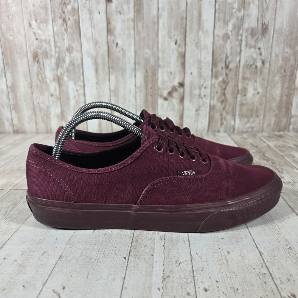 Vans Authentic Port Royale Burgundy Monochromatic Mens 9 Canvas Skate Shoes